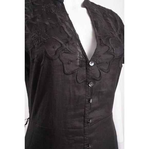 Veronica Beard Womens Archie Eyelet Applique Mini Dress Sz 2 Black NWT NO BELT - Picture 7 of 7